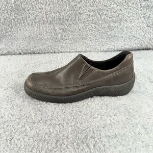 Ecco Shoes Vegan Loafer Slip On Casual Stretch Mocs Driving Brown Women 40 US 9